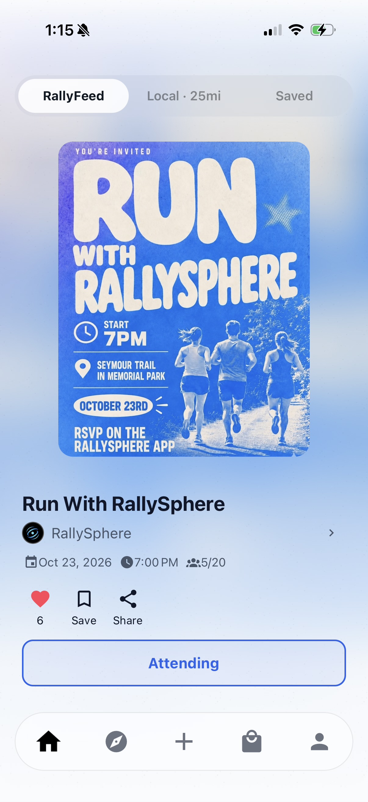 RallySphere Home Feed